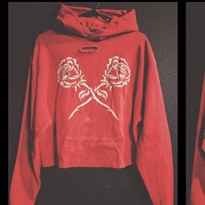 The Drive Clothing red cropped hoodie - M